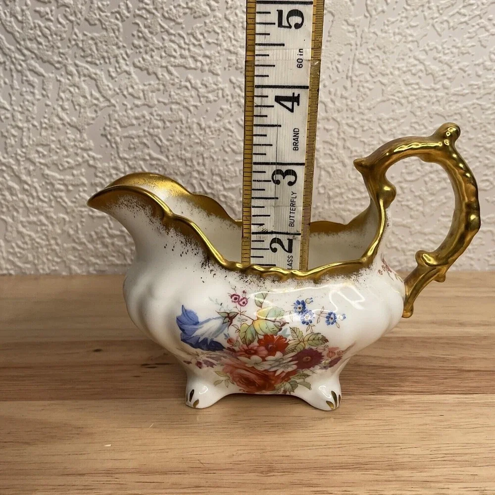 VTG Hammersley Lady Patricia Gold Signed FHoward Creamer Milk Jug Sugar Bowl Set